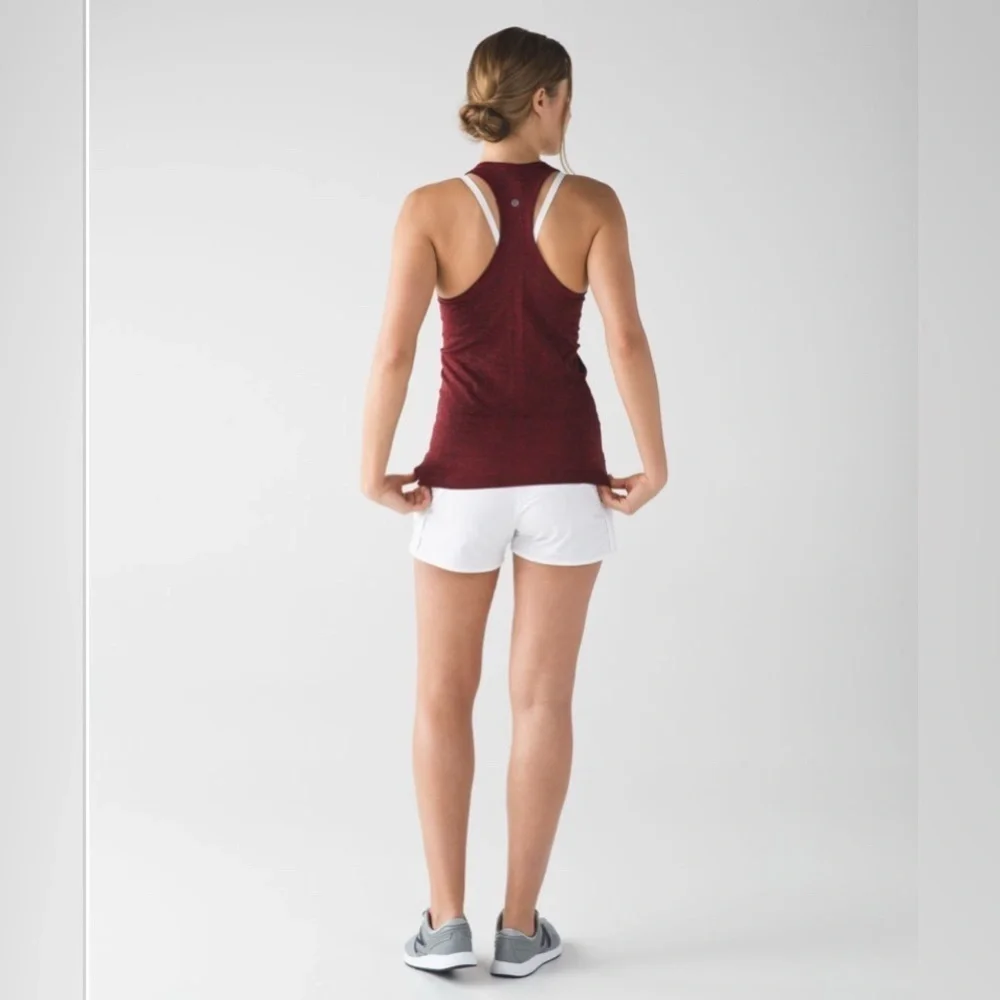 Lululemon Swiftly Tech Racerback Tank Top Black True Red Size 6 Workout Yoga